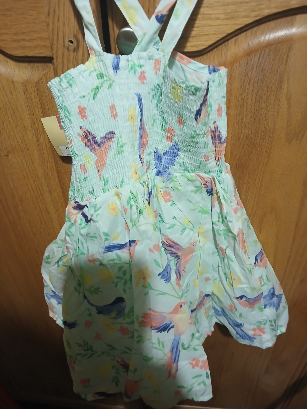 Cherokee Mint Green Bird Print Sundress with Pastel Accents